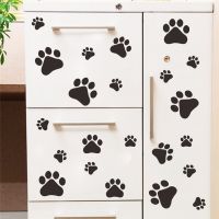 22pcs 4-10cm Cartoon Cute Dogs Cats Animal Foot Wall Stickers For Kids Child Rooms Wardrobe Fridge Home Decor Vinyl Wall Decals Wall Stickers Decals