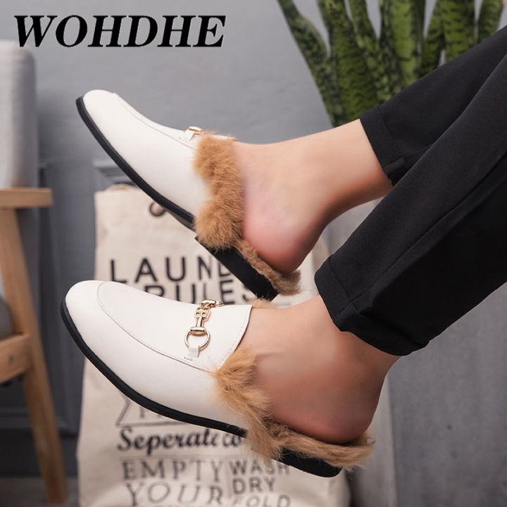 designer-slippers-mens-fur-mules-plush-shoes-mens-winter-2021-new-plush-flat-bottom-lazy-slip-on-slippers-cotton-half-shoes