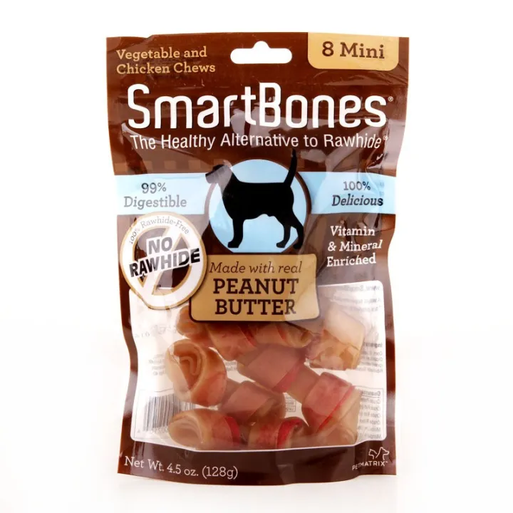 SMARTBONES MADE WITH REAL PEANUT BUTTER (8 MINI) 127g | Lazada PH