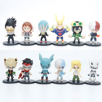 12pcsset 7cm Anime My Hero Academia Anime Figure Midoriya Izuku Action Figure demon slayer Figurine Collectible Model Toys