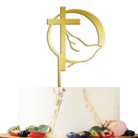 Cross Cake Decoration Acrylic Peace Dove Decorating Religious Cake Topper Y3R2