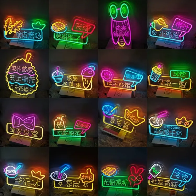Homemade Pizza Sandwich LED Neon Sign Bubble Tea Food  Beer Beverage  Coffee Welcome LED Open Neon Signs Lazada