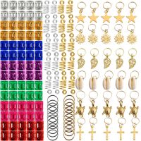 【CW】 140Pcs Metal Rings Gold Hair Braid Dreadlocks Beads Rings/Cuffs Diy Clip Cuffs Dread Tube