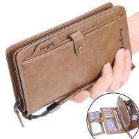 Baellerry Men Wallets Zipper Card Holder PU Leather Purse (20 Card Slots)