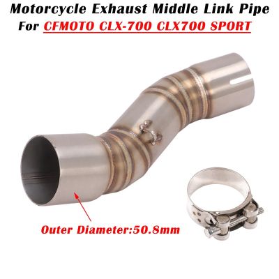 Slip On For CFMOTO CLX-700 CLX700 Sport Motorcycle Exhaust System Escape Modified Muffler 51mm Middle Link Pipe With Card Buckle