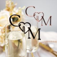 10pcs Wedding Drink Stirrer Champagne Topper Initial Drink Tag Cocktail Glass Wedding Bar Drink Sign Acrylic Wine Charm Bar Wine Tools