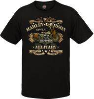 Harleydavidson Military Mens Graphic Crew Neck Tshirt Overseas Tour War Bike