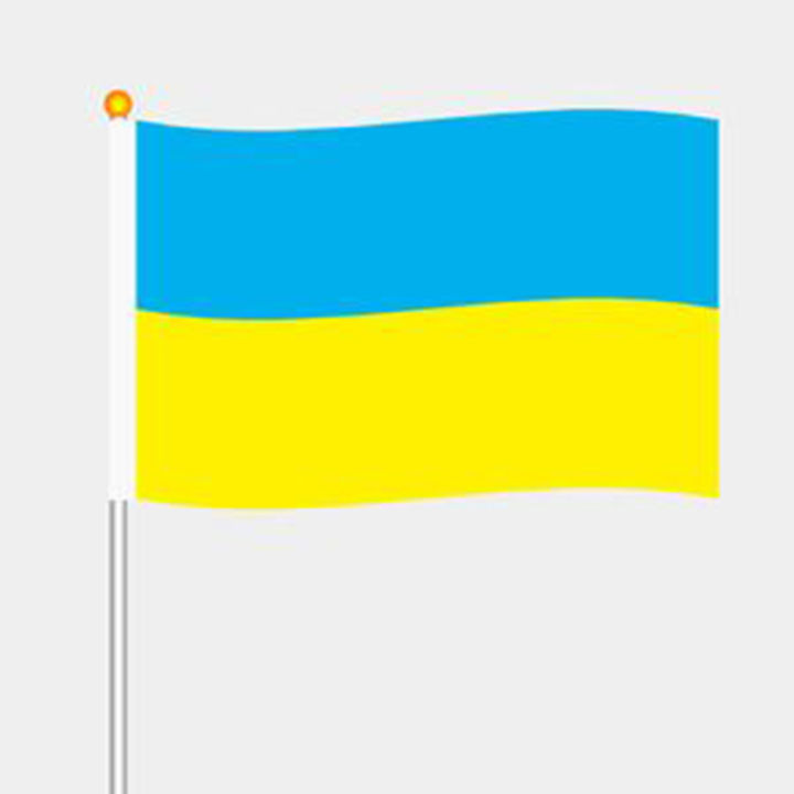 sanwood-ไม้พาย-10ชิ้นยูเครนธงจางทนโพลีเอสเตอร์ขนาดเล็กสีสดใสยูเครนธงมือสำหรับการตกแต่งงานปาร์ตี้ยูเครนธงทน-uv