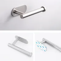 Household Toilet Roll Holders Self Adhesive Toilet Paper Holder For Bathroom Stick On Wall Stainless Steel Toilet Paper Racks Toilet Roll Holders