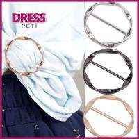 PETI DRESS กลมกลมๆ ขอบเอวมุมผูกปมเข็มกลัด โลหะสำหรับตกแต่ง ง่ายๆ คลิปหนีบผ้าพันคอผ้าไหมฮิญาบ หัวเข็มขัดปรับได้ อุปกรณ์เครื่องประดับอัญมณี สายรัดผ้าคลุมไหล่ ผู้หญิงผู้หญิงผู้หญิง