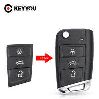 KEYYOU 10X Replacement Car Key 3 Buttons Silicone Pad For Volkswagen Golf 7 4 5 MK4 6 For Skoda Octavia Filp Key Shell Case