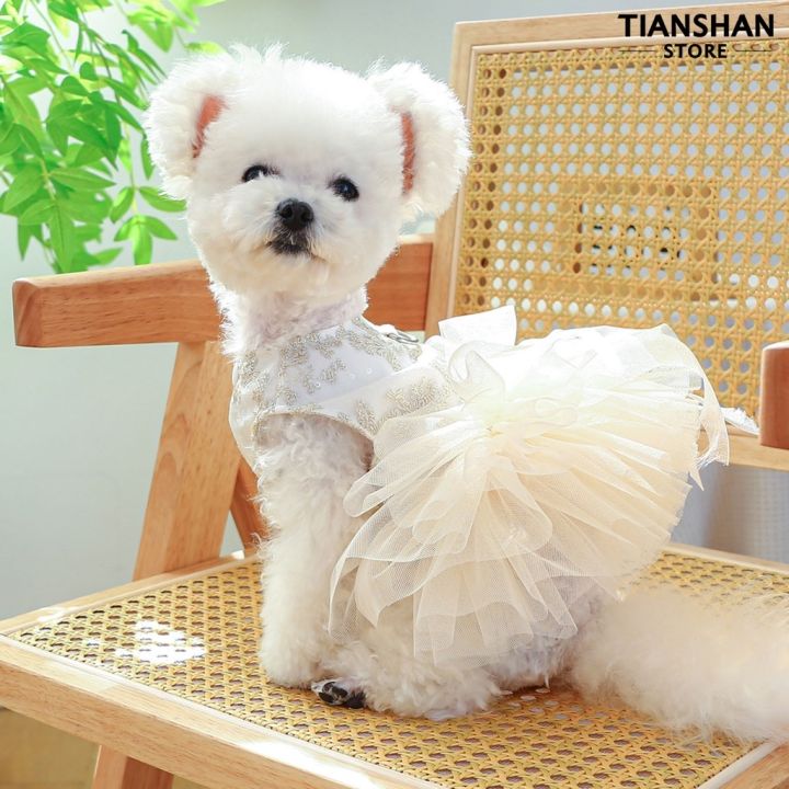 tianshan-ชุดเดรสแต่งงาน-ปักลาย-สไตล์เจ้าหญิง-แฟชั่น-สําหรับสัตว์เลี้ยง-สุนัข-แมว