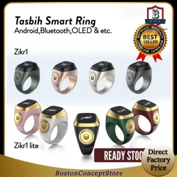2022 iQibla Zikr 1 Tasbih Smart Ring for Muslims Tally Tasbeeh Counter  Metal 5 Prayer Time Reminder Bluetooth IP68 Waterproof