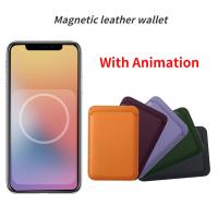 Original Animation With LOGO for Magsafe Wallet for iPhone 13 12 Pro Max mini Back Magnetic Adsorption ID Card Holder Credit Bag