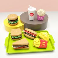 9Pcs Children Mini Play Food Toys Removable Fast Food Playset Toddlers Hamburger Fries Pretend Play Kitchen Set Educational Toy
