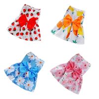 ZZOOI Summer Printed Princess Dress Pet Cat Vest Dog Skirt Floral Dress Butterfly Dress For Small Dogs Pet Skirt Chihuahua Clothing