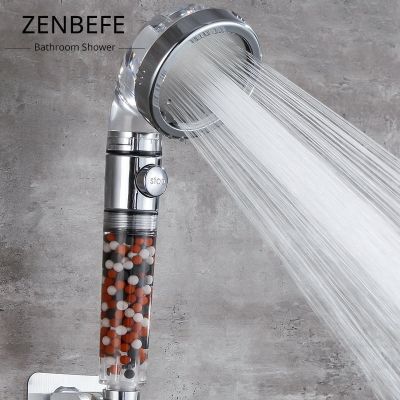 ZENBEFE One Key To Stop Shower Head Water Saving Handheld Shower Adjustable 3 Function High Pressure Spray Nozzle For Bathroom  by Hs2023