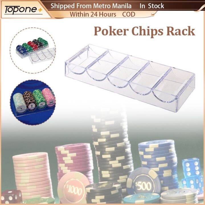 Poker Chip Holder Rack Chips Case Container Acrylic Stand With Cover Lazada PH