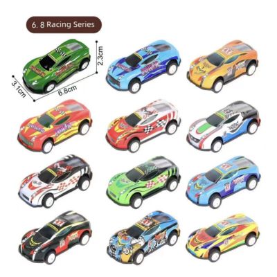 6pcs/set Mini Alloy Iron Sheet Return Car Metal Graffiti Rebound Racing Car Model Childrens Toys Boy Gift