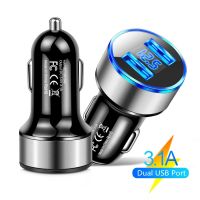 Car Charger 3.1A Dual USB Adapter Mobile Phone Charger For Suitable For Xiaomi Car Lighter Power Adapter For 12V 24V Cars