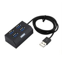 4พอร์ตภายนอก USB Hub ความเร็วสูงชาร์จซิงค์การถ่ายโอนข้อมูล USB 2.0 Splitter สำหรับพีซีคอมพิวเตอร์โทรศัพท์