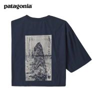 Patagonia เสื้อยืดแขนสั้นย้อนยุคผ้าฝ้ายลำลองกลางแจ้งสำหรับทั้งหญิงและชาย