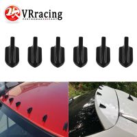 UV-protected weatherproof 6pcs Black Car EVO-Style PP Roof Shark Fins Spoiler Wing Kit Vortex Generator VR-WSS11