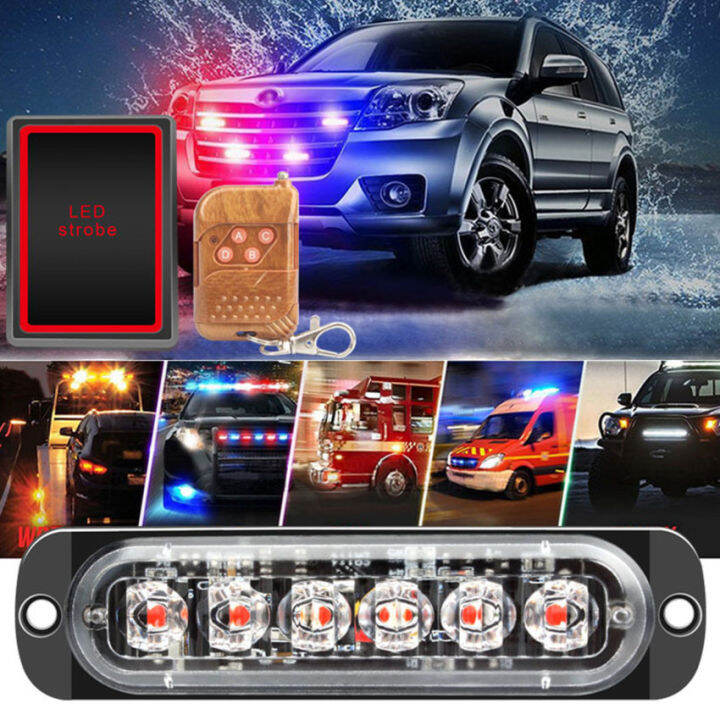 24 Led Wireless Car Emergency Strobe Light Flash 12v Led Truck Trailer