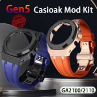 Ga2100 3Rd หรูหรา Casioak สายนาฬิกาข้อมือชุดแท่งกับสกรู Gen4กรอบสแตนเลสสตีล Gen5สำหรับ Ga2110/2100 Tali Jam Tangan Karet ฝาโลหะ