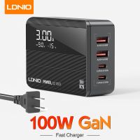 LDNIO GaN 100W เครื่องชาร์จ USB PD QC4ตัวชาร์จไฟสำหรับ Iphone เร็วสำหรับเดสก์ท็อปแล็ปท็อปแมคบุ๊คโทรศัพท์มือถือ4พอร์ต