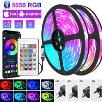 ไฟแถบไฟ LED WS2812 5050บลูทูธ RGB RGBW เทปไฟตกแต่งยืดหยุ่น RGBW LED แหล่งจ่ายไฟทั้งชุด + แถบไฟแถบไฟ LED รีโมทคอนโทรล LED