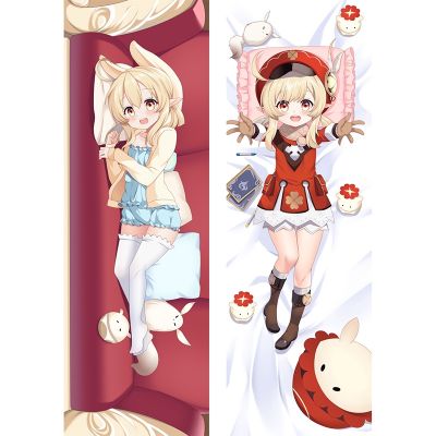 60x180 ซม. เกม Klee Genshin Impact ปลอกหมอนอิง Otaku Girl ปลอกหมอน Dakimakura กอดร่างกายคอสเพลย์ปลอกหมอน