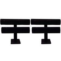 2X 2-Tier Bangle Bracelet Display Holder T-Bar Stand Black