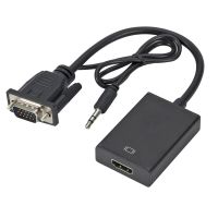 ₪ VGA to HDMI-compatible Converter Adapter Cable With Audio Output VGA HD Adapter for PC laptop to HDTV Projector