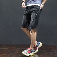 【Ready】? y brand dem mens summer th sectn slim straight five-t ps mens 23 new hole five-t ps