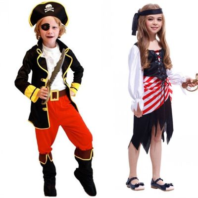Kids Boys Children Pirate Costumes Halloween Cosplay Costumes For Boys Girls Birthday Carnival Party Dress
