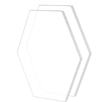 40Pcs Clear Acrylic Hexagon Blank Place Cards Cut Sheet Place Plain Tiles Wedding Decoration for Table Number Name