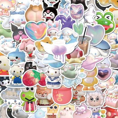 ☬✶ 10/59/110pcs 3D Cartoon Stickers Cute Cinnamoroll Kuromi My Melody Sticker for Laptop Phone Sanrio Anime Stickers Kids Girls Toy
