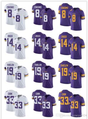 Nfl Olive Jersey Vikings Minnesota Vikings Hockenson Jerfferson Embroidery