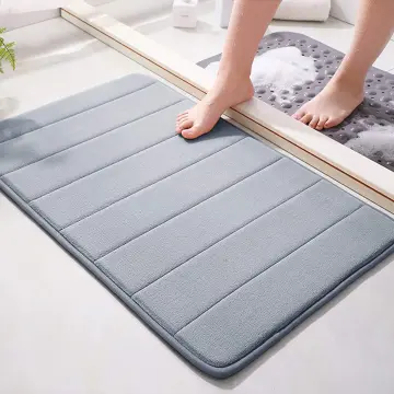 Bath Mat Gray Memory Foam Bath Mat 40cm X 60cm Non Slip Absorbent