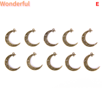 ?【Lowest price】Wonderful 10ชิ้น/เซ็ต Antique Alloy Moon Charms จี้เครื่องประดับการค้นพบ DIY CRAFT making