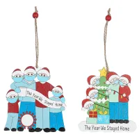 Christmas Ornaments Kit- Personalized Family Of 5 - Couple with Children Christmas Party Decoration Gift