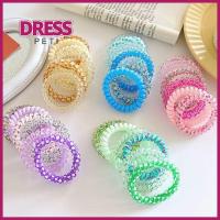 PETI DRESS 6Pcs/Bag สีไล่ระดับสี เชือกมัดผม แหวนติดผม ความยืดหยุ่นสูง หัวเชือก น่ารักน่ารักๆ สไปรอล ยางรัดศีรษะ สาวๆ