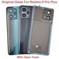 กระจกสำหรับ Realme 9 Pro Plus ฝาหลังฝาหลังปิดโทรศัพท์ Realme 9 Pro + ตัวเรือนแผงด้านหลัง + กาวเลนส์กล้องถ่ายรูป