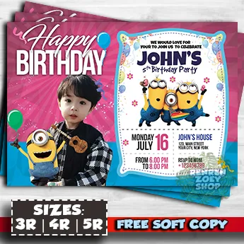 minions happy birthday invitation