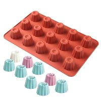 Canele Mold Silicone Canneles Mold Rectangular Spiral Donuts Round Flat Love Heart Shape Cake Silicone Baking Pan For Pastry