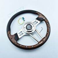 Universal 350mm Car Steering Wheel Wood Grain Classic Sport Car Wheels Vintage Style