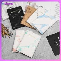 XIHONEY ตั๋ว PU Unisex ลายหินอ่อน ซองใส่บัตร ผู้ถือบัตรเครดิต ปกหนังสือเดินทาง ตัวป้องกันกระเป๋า กระเป๋าเดินทาง ผู้ถือหนังสือเดินทาง