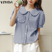 MASHYCHIC VONDA เสื้อแขนสั้นมีกระเป๋าหน้าอกตุ๊กตาวินเทจผู้หญิง (ดอกไม้เกาหลี)