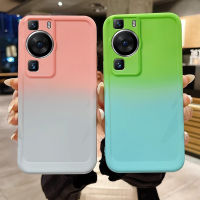 X9a เคสสำหรับ Honor ซิลิโคนแบบนิ่ม70 50 5G P60 Pro เคสโทรศัพท์ไล่ระดับสีคู่หรูหรา TPU เลนส์รวมทุกอย่างกันกระแทกปกป้อง T2-9ฝาครอบหลัง